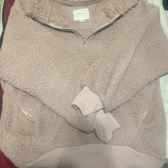 American Eagle Outfitters Tops - American Eagle Outfitters Pink Sherpa Pullover